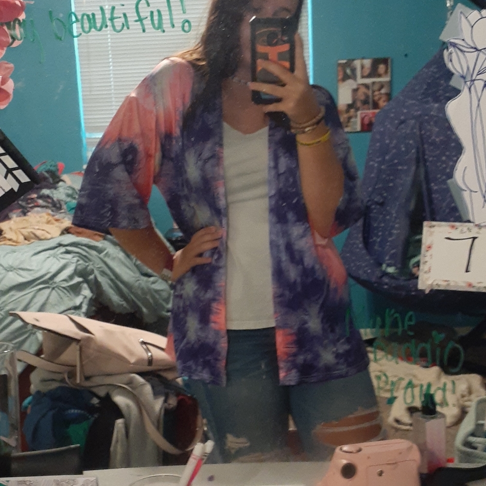 Tye dye bathing suit cover